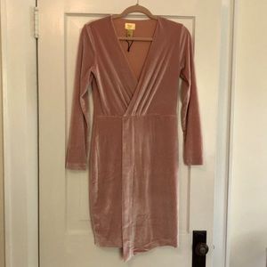 H&M Blush Velvet Dress